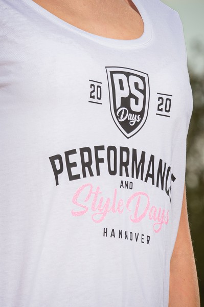 Damen T-Shirt Premium "PS Days" - weiß-rosa Glitzer