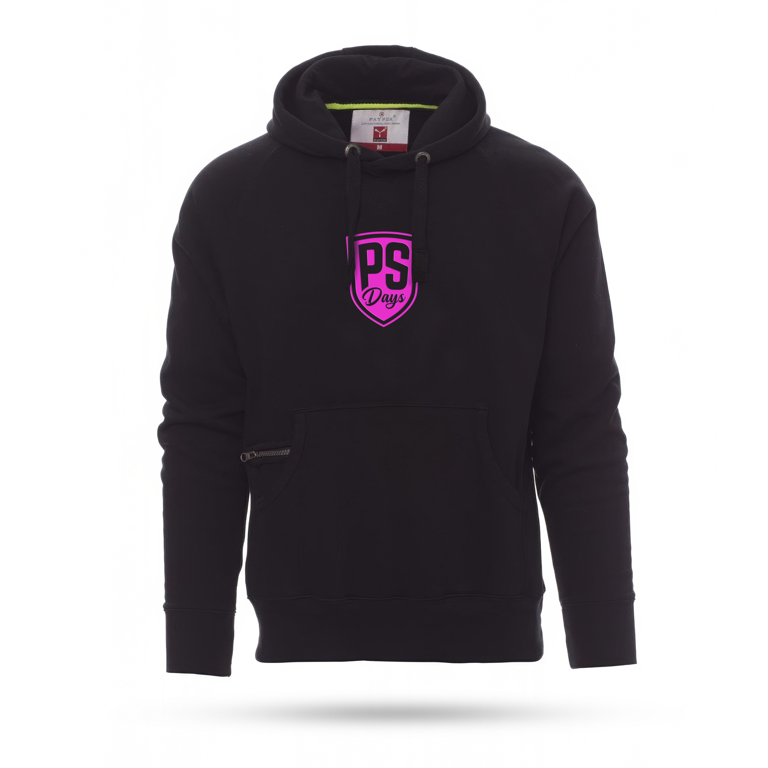 Herren Pocket Hoody - Schwarz/Pink