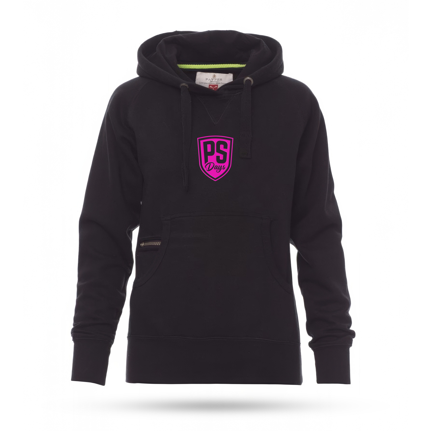 Damen Pocket Hoody - Schwarz / Pink