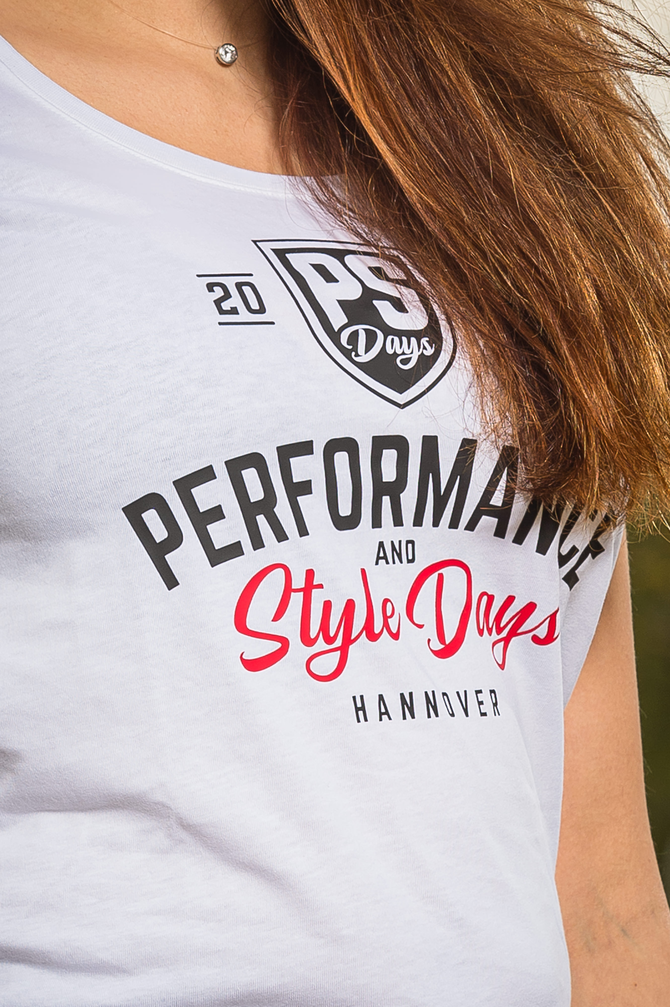 Damen T-Shirt Premium "PS Days" - weiß-rot